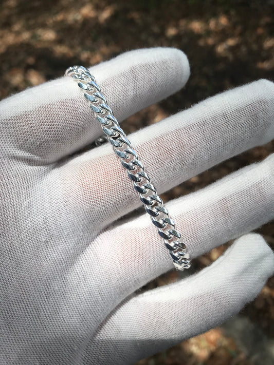 7” Silver Cuban Link Bracelet